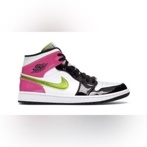 Air Jordan 1 Mid White Black Cyber Pink Size 11